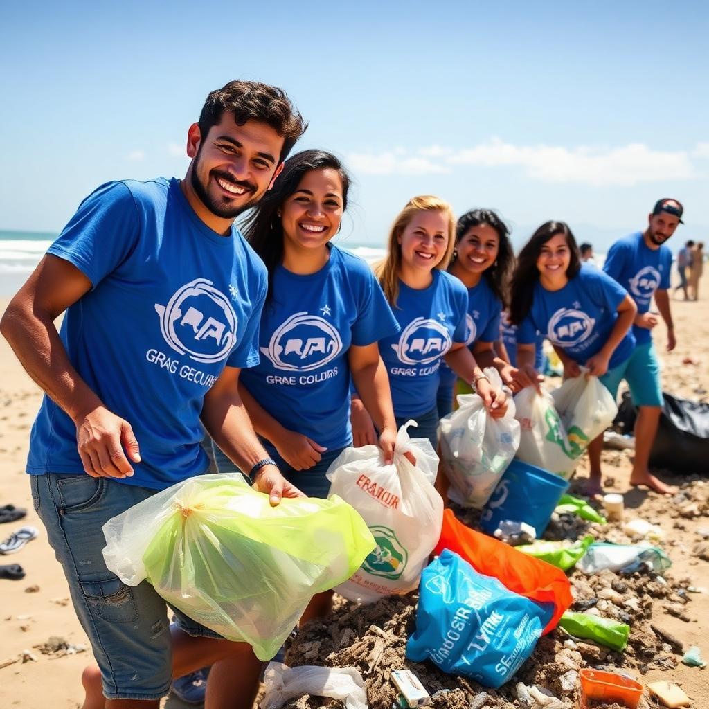 Voluntários do Instituto Limpa Brasil em ação de limpeza